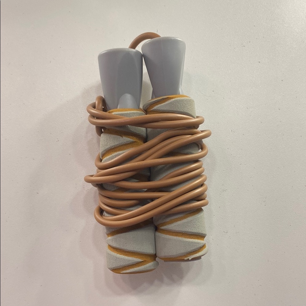Gray and Tan Jump Rope